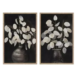 Kirklands Home Beige Eucalyptus Framed Art Prints New