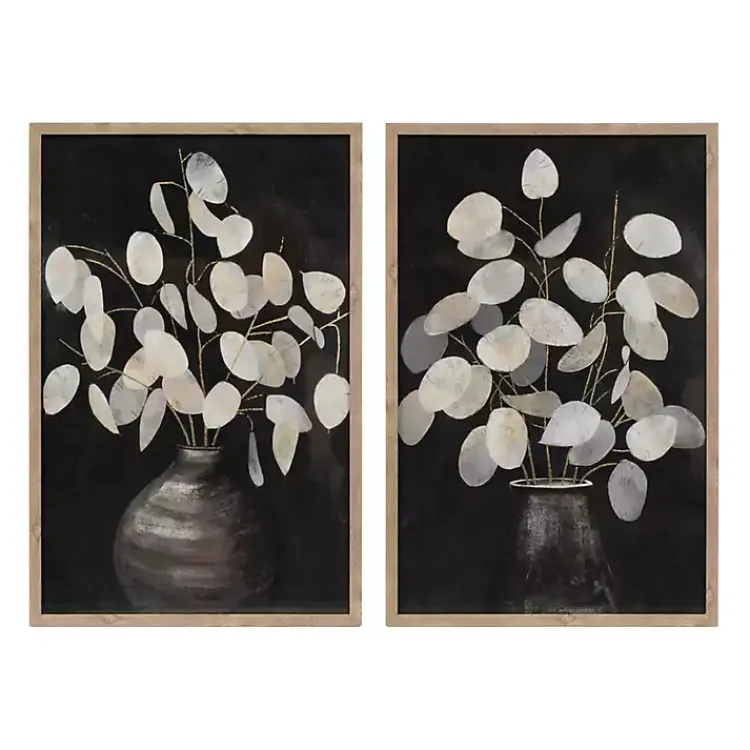 Kirklands Home Beige Eucalyptus Framed Art Prints New