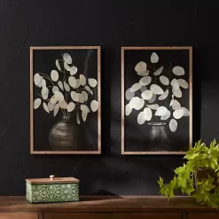 Kirklands Home Beige Eucalyptus Framed Art Prints New