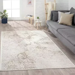 Kirklands Home Beige Faded Damask Area Rug, 7x9 Tan Online
