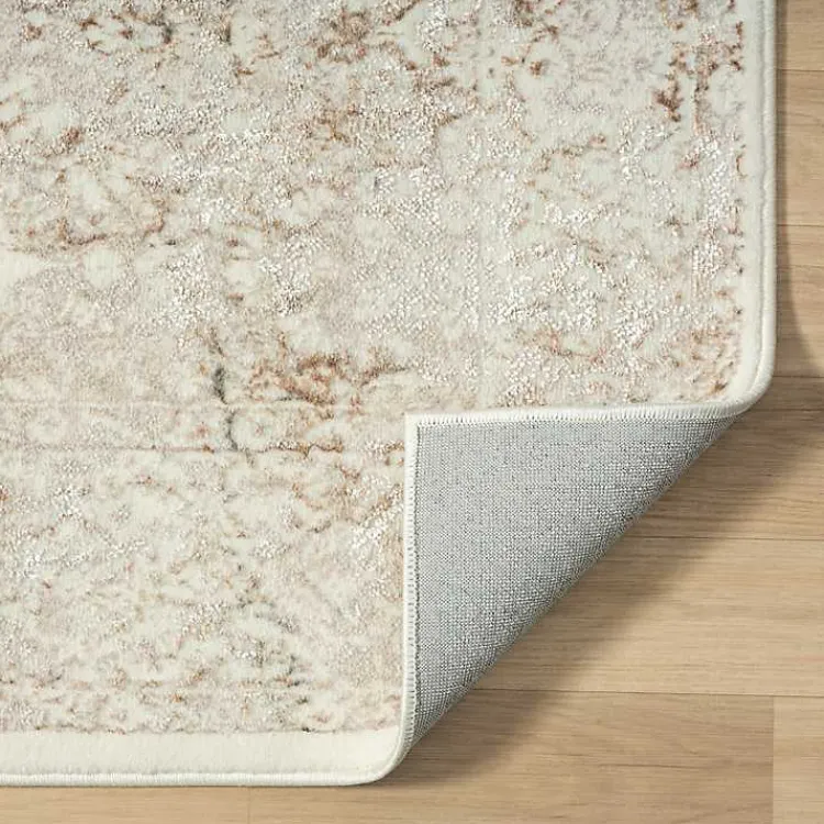 Kirklands Home Beige Faded Damask Area Rug, 7x9 Tan Online