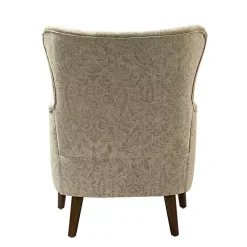 Kirklands Home Beige Floral Damask Wingback Accent Chair Tan Discount