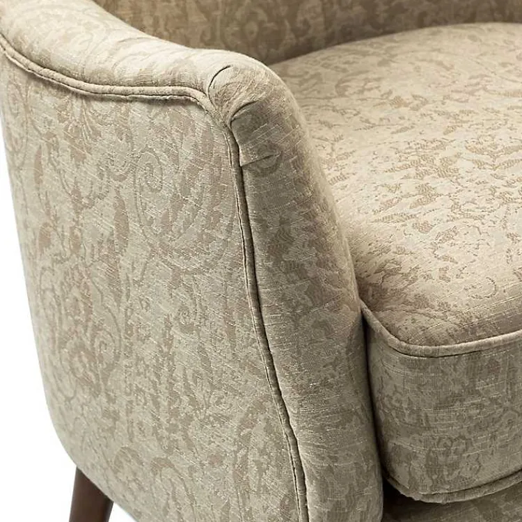 Kirklands Home Beige Floral Damask Wingback Accent Chair Tan Discount