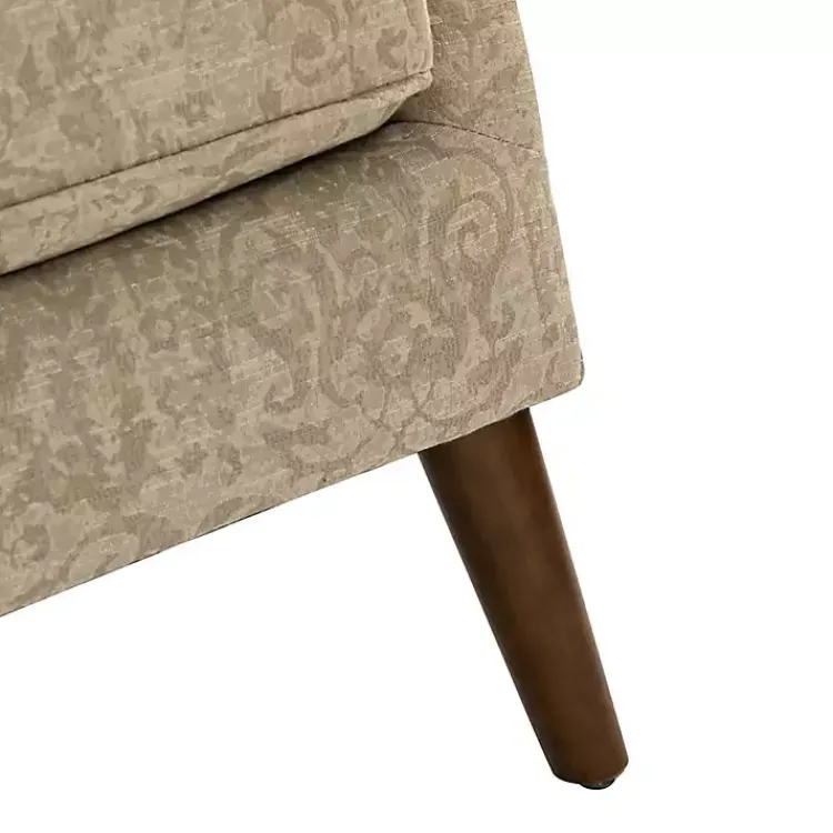 Kirklands Home Beige Floral Damask Wingback Accent Chair Tan Discount