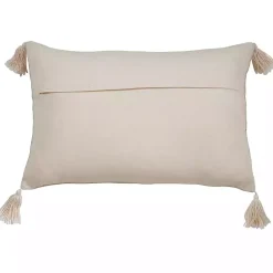 Pillows>Kirklands Home Beige Frayed Tassel Lumbar Pillow