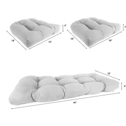Kirklands Home Beige French Edge 3-pc. Outdoor Wicker Cushion Set Tan Sale