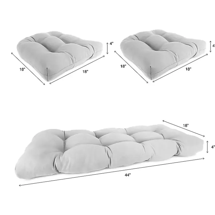 Kirklands Home Beige French Edge 3-pc. Outdoor Wicker Cushion Set Tan Sale