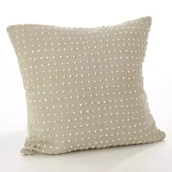 Pillows>Kirklands Home Beige French Knotted Square Throw Pillow Tan