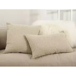Pillows>Kirklands Home Beige French Knotted Square Throw Pillow Tan