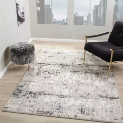 Kirklands Home Beige Gray Indoor Area Rug, 5x7 New