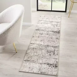 Kirklands Home Beige Gray Indoor Runner, 2x7 Clearance