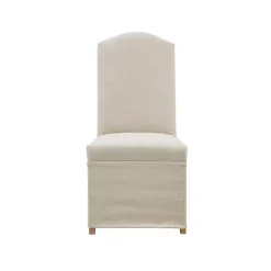 Kirklands Home Beige High Back Skirted Dining Chairs, Set of 2 Tan Hot