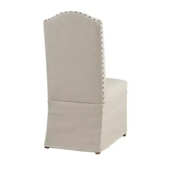 Kirklands Home Beige High Back Skirted Dining Chairs, Set of 2 Tan Hot