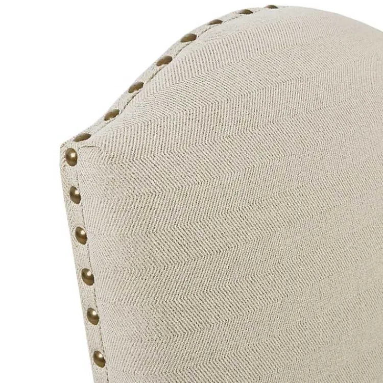 Kirklands Home Beige High Back Skirted Dining Chairs, Set of 2 Tan Hot
