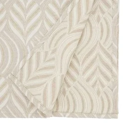 Kirklands Home Beige Jacquard Leaf Tablecloth, 104 in. Brown Outlet