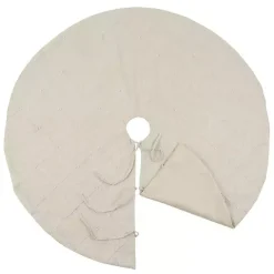 Christmas Tree Skirts & Collars>Kirklands Home Beige Linen Diamond Stitched Tree Skirt Tan