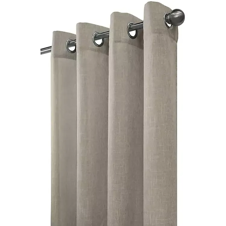 Kirklands Home Beige Linen Light Filtering Curtain Panel, 84 in. Gray Discount