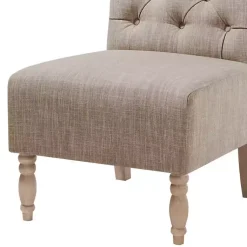 Kirklands Home Beige Luna Tufted Armless Accent Chair Gray Online