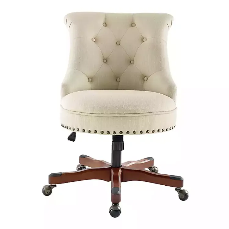 Kirklands Home Beige Miller Tufted Office Chair Tan Clearance