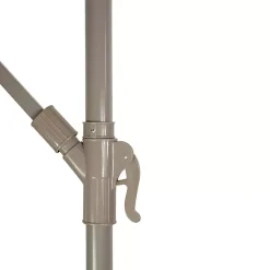 Kirklands Home Beige Offset Hand Crank Outdoor Umbrella Hot
