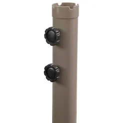 Kirklands Home Beige Offset Hand Crank Outdoor Umbrella Hot