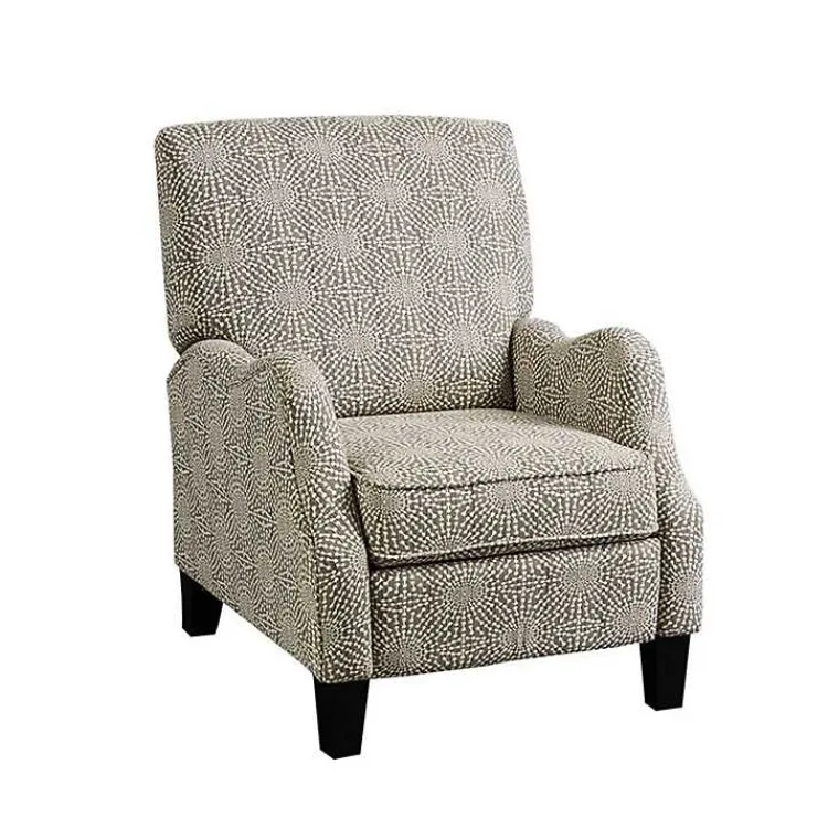 Kirklands Home Beige Pattern Liam Push-Back Recliner Outlet