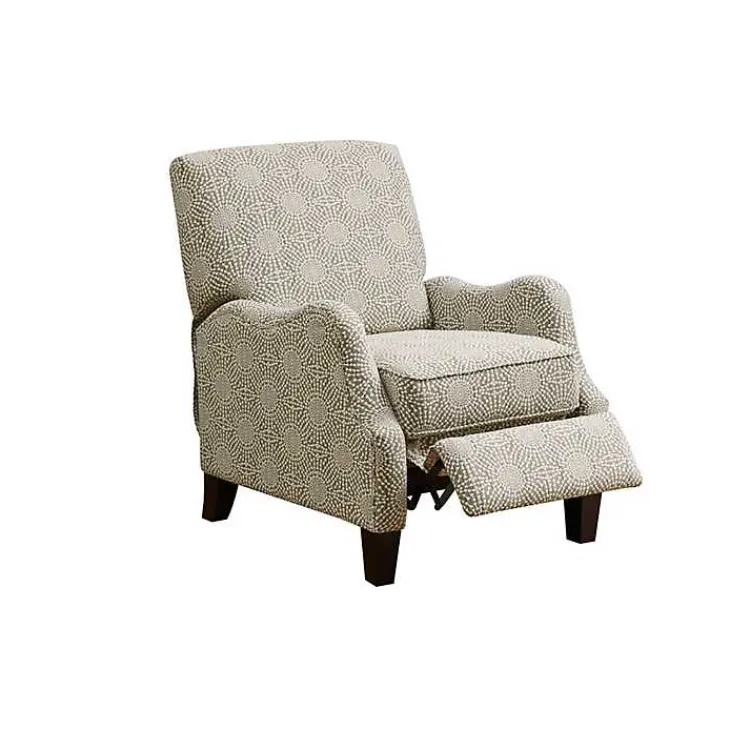Kirklands Home Beige Pattern Liam Push-Back Recliner Outlet
