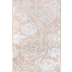 Kirklands Home Beige Roses Outdoor Area Rug, 4x6 Clearance