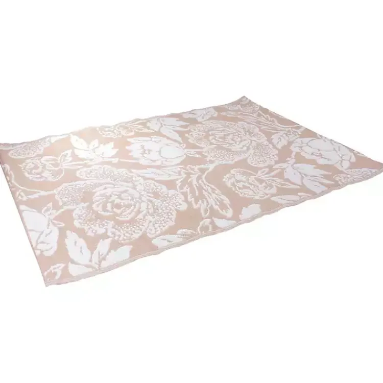 Kirklands Home Beige Roses Outdoor Area Rug, 4x6 Clearance