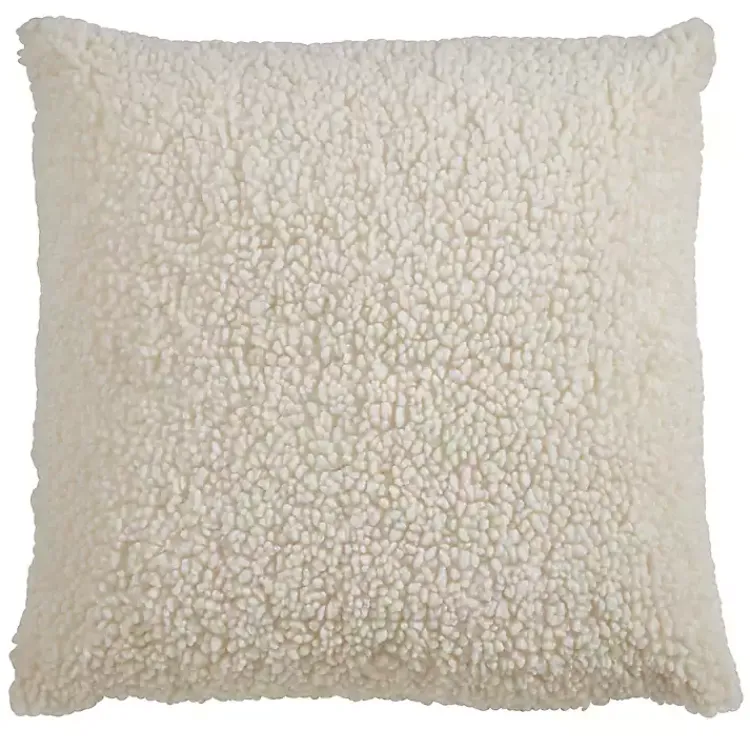Pillows>Kirklands Home Beige Sherpa Pillow Ivory