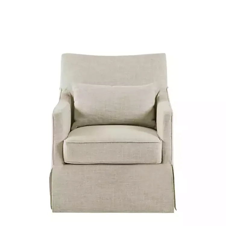 Kirklands Home Beige Skirted Swivel Martha Stewart Accent Chair Tan Sale