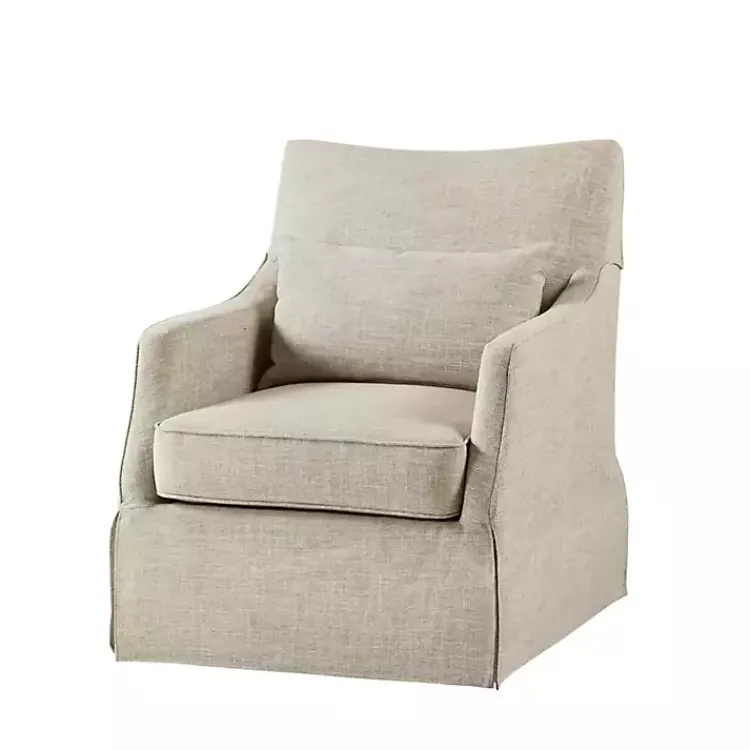 Kirklands Home Beige Skirted Swivel Martha Stewart Accent Chair Tan Sale