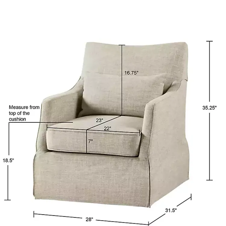 Kirklands Home Beige Skirted Swivel Martha Stewart Accent Chair Tan Sale