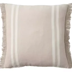 Pillows>Kirklands Home Beige Striped Linen Throw Pillow