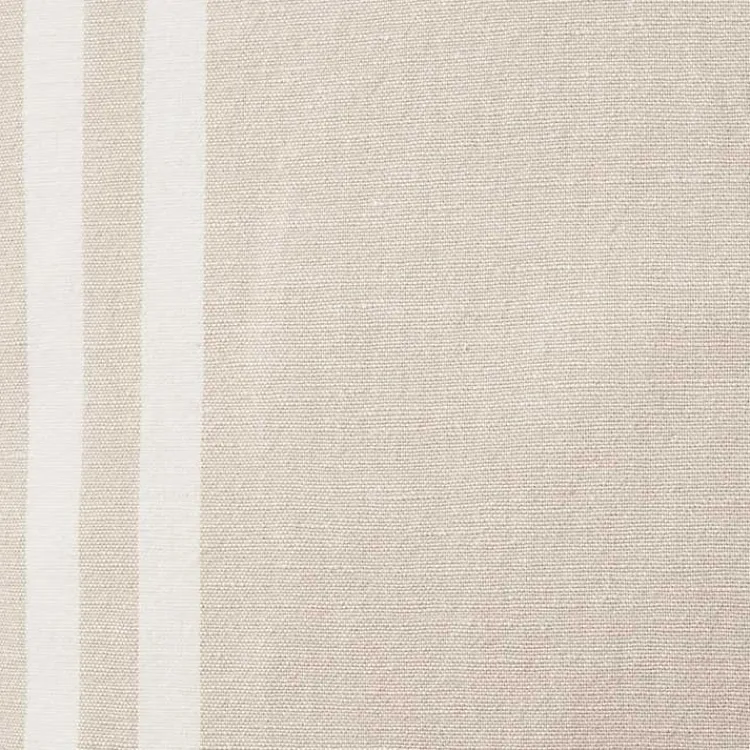 Pillows>Kirklands Home Beige Striped Linen Throw Pillow
