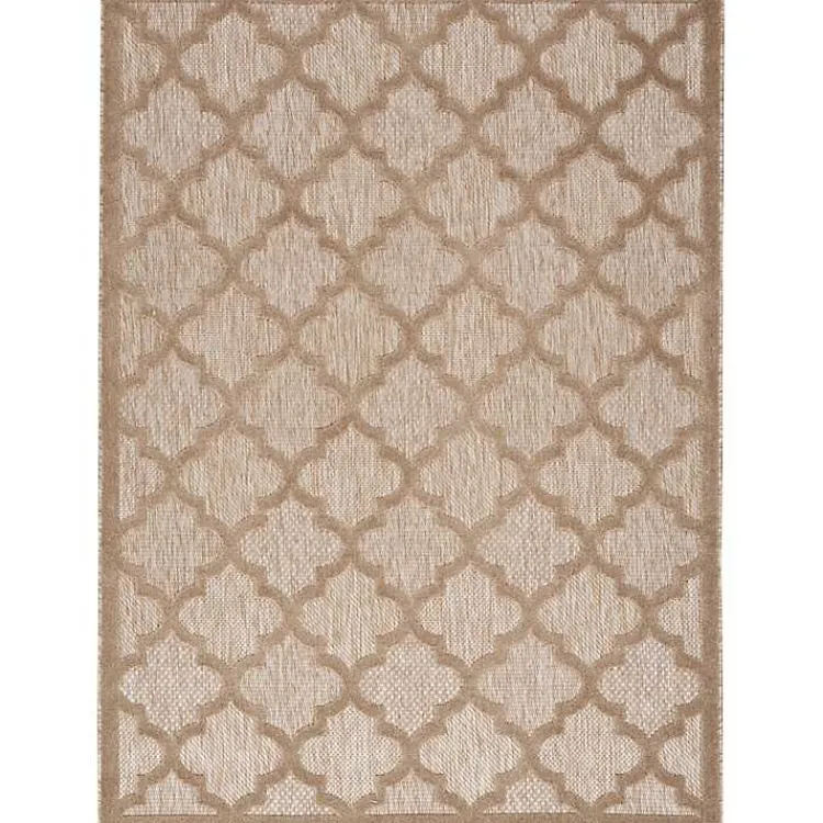 Kirklands Home Beige Trellis Indoor/Outdoor Area Rug, 5x7 Tan Hot