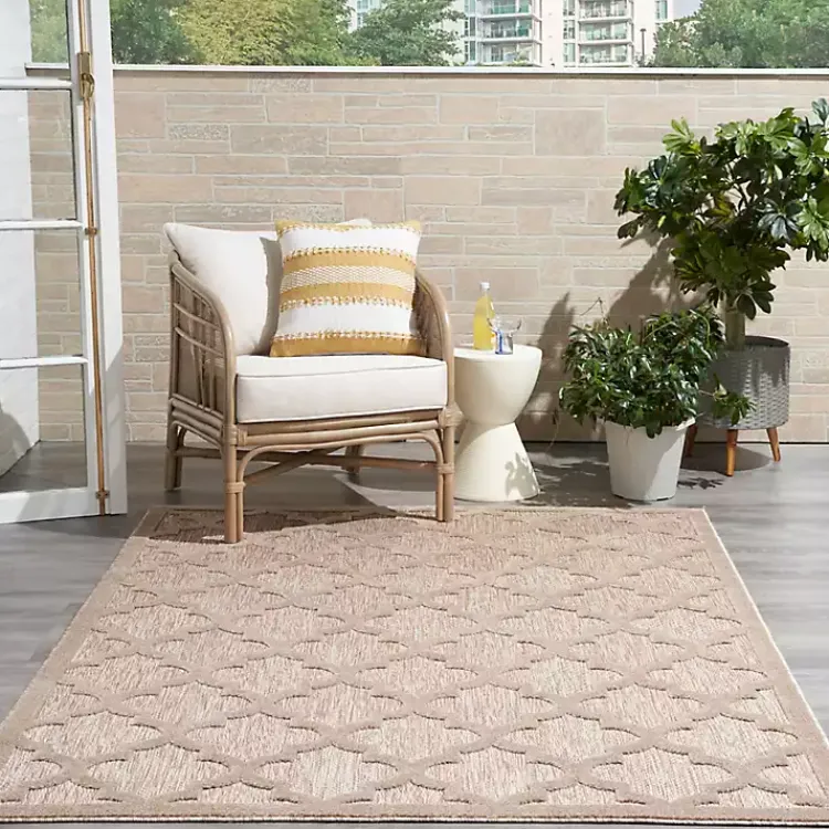 Kirklands Home Beige Trellis Indoor/Outdoor Area Rug, 6x9 Tan Best