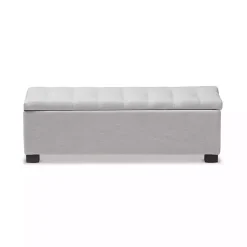 Kirklands Home Beige Tufted Contemporary Storage Bench Best
