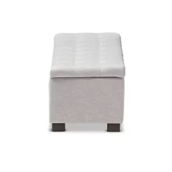 Kirklands Home Beige Tufted Contemporary Storage Bench Best
