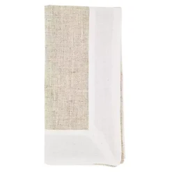 Kirklands Home Beige Two-Tone Border 4-pc. Napkin Set Best