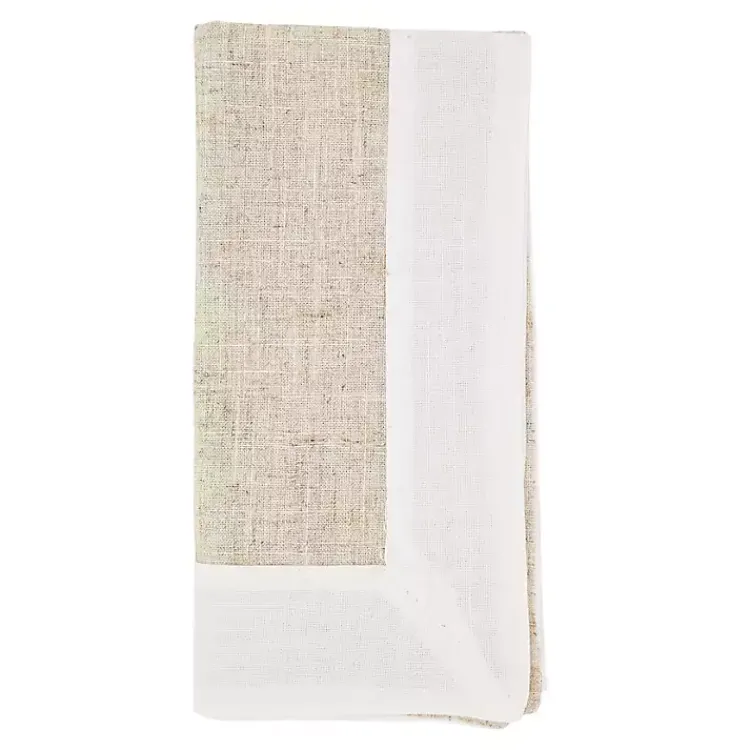 Kirklands Home Beige Two-Tone Border 4-pc. Napkin Set Best