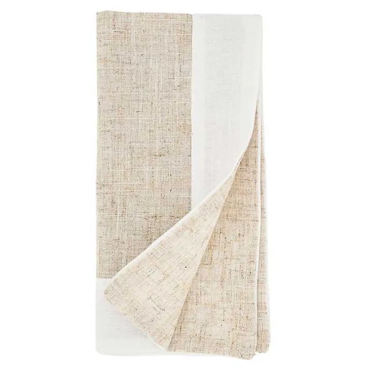 Kirklands Home Beige Two-Tone Border 4-pc. Napkin Set Best