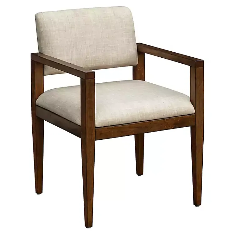 Kirklands Home Beige Upholstered Wood Dining Chairs, Set of 2 Tan Discount