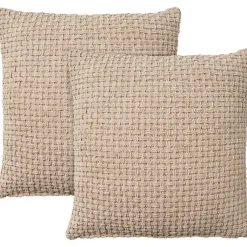 Pillows>Kirklands Home Beige Waffle Knit Chenille Throw Pillows, Set of 2 Tan