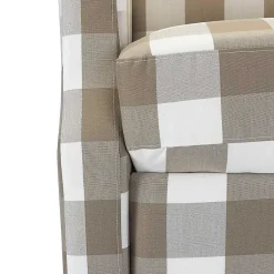Kirklands Home Beige Windowpane Plaid Recliner Outlet