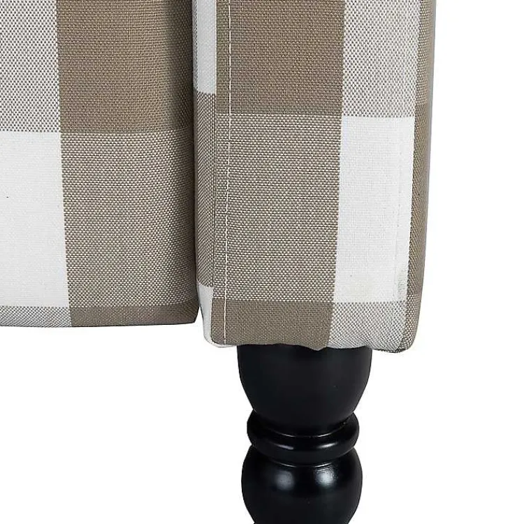 Kirklands Home Beige Windowpane Plaid Recliner Outlet