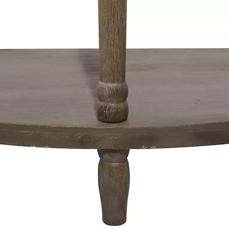 Kirklands Home Beige Wood and Metal Half Moon Console Table Tan Outlet