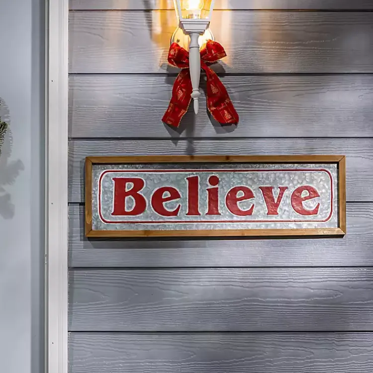 Christmas Art & Wall Decor>Kirklands Home Believe and Merry Christmas Wall Plaques, Set of 2