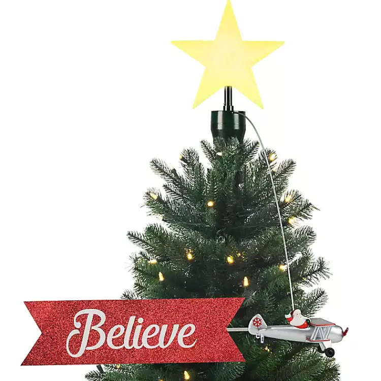 Christmas Tree Decorations>Kirklands Home Believe Animated Biplane Tree Topper
