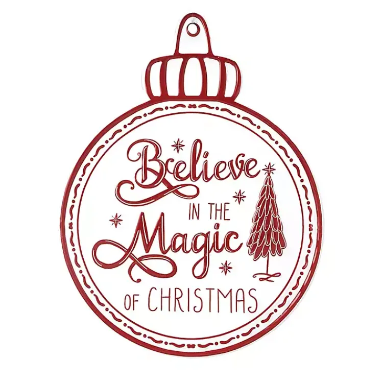 Christmas Art & Wall Decor>Kirklands Home Believe in Magic of Christmas Ornament Wall Plaque